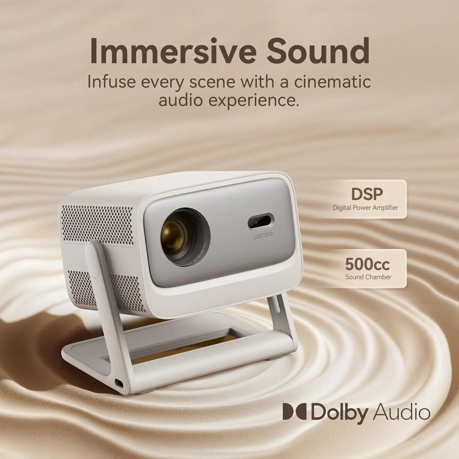 Wanbo Vali 1 Pro Proyector con Google TV 14, MEMC y Dolby, 900 ANSI, 1080P, HDR10, 2+32G, ≤28dB, ASA 3.0, HDMI 2.1