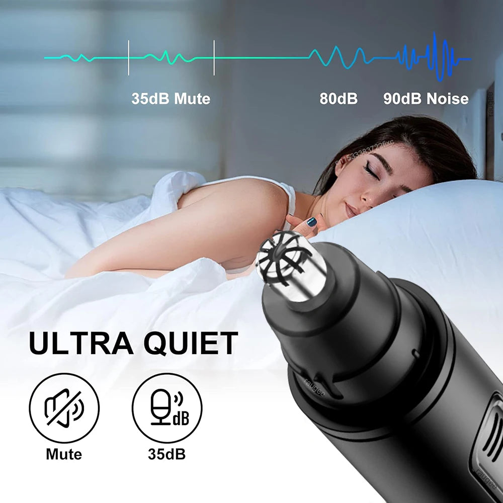 Recortador eléctrico de vello nasal recargable para nariz, cejas y orejas