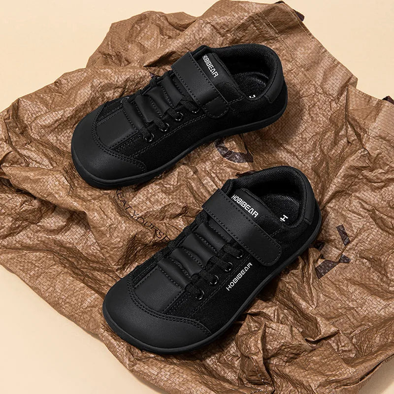 HOBIBEAR, zapatos descalzos para niños, punta ancha, zapatillas minimalistas para caminar con caída cero, zapatos casuales cómodos de cuero Artificial