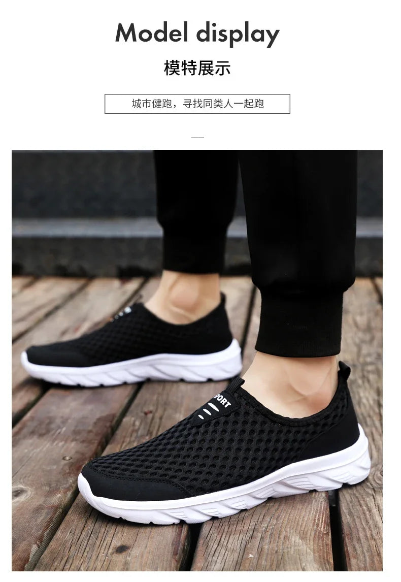 YRZL, zapatos informales ligeros para hombre, zapatillas informales transpirables sin cordones para hombre, zapatos planos antideslizantes para caminar al aire libre, talla 39-46