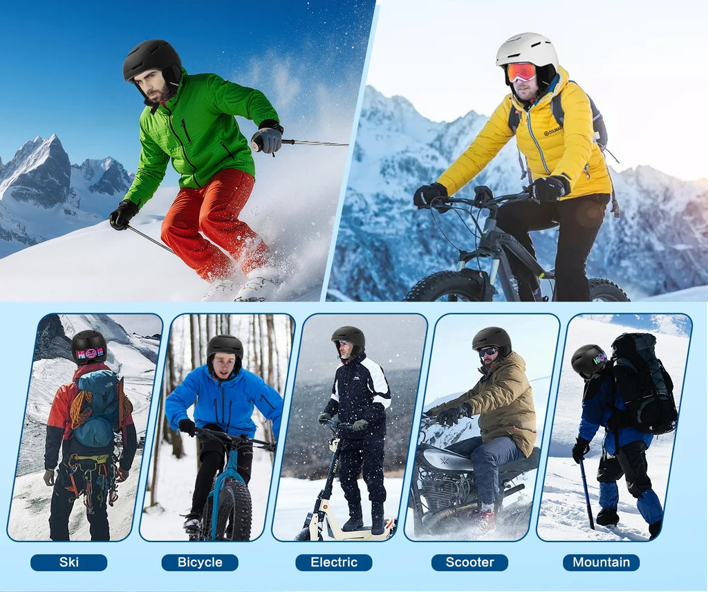 Casco de esquí con pantalla LED, PC y EPS Deportes al aire libre, esquí Snowboard y monopatín