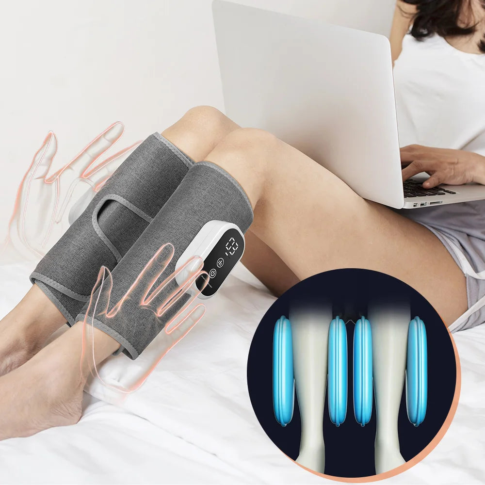 Eléctrica 360 °   Masajeador de pantorrilla con presión de aire, masaje inalámbrico de piernas, 3 modos de compresión de Airbag, relajación del músculo de la pantorrilla del pie, alivia la fatiga