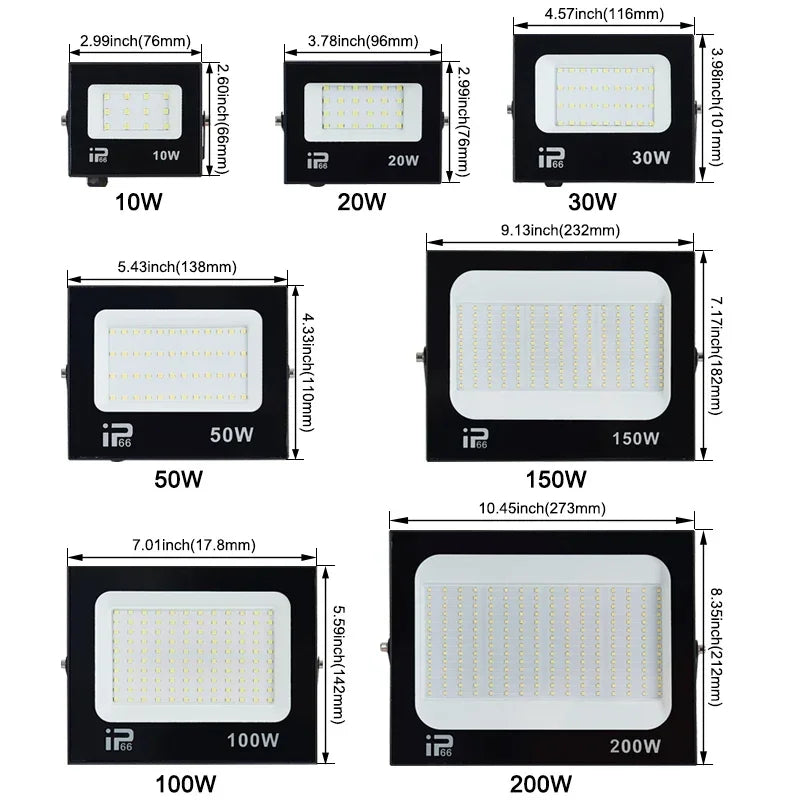 Reflector LED 100W-200W Impermeable para Exteriores 6500K