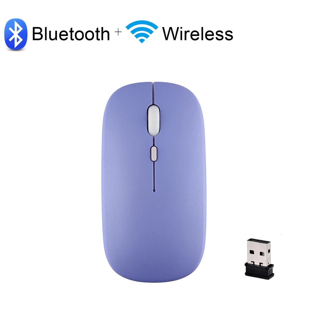 Ratón Bluetooth recargable, inalámbrico, Bluetooth, ordenador, silencioso, ergonómico, Mini ratón óptico de 2,4 Ghz para PC