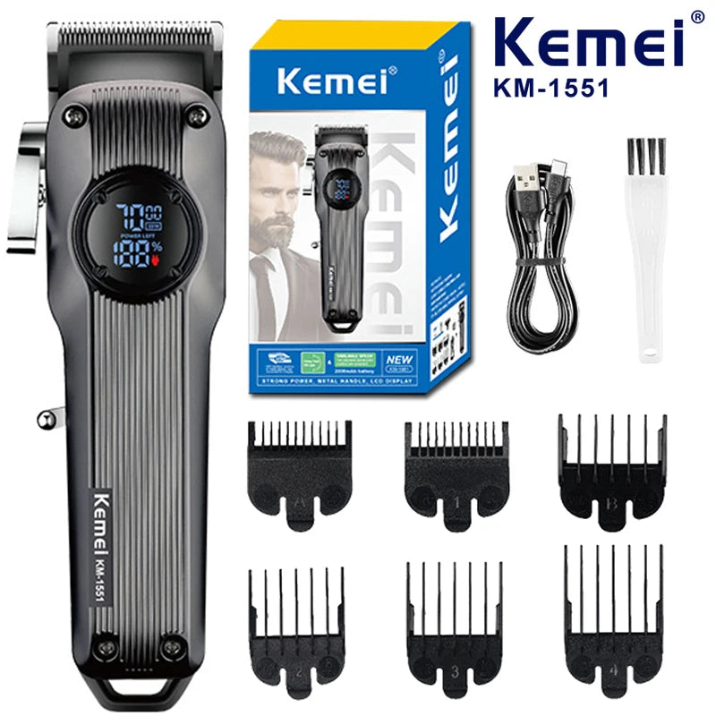 Cortadora de Pelo Kemei KM-1550 con Pantalla LCD