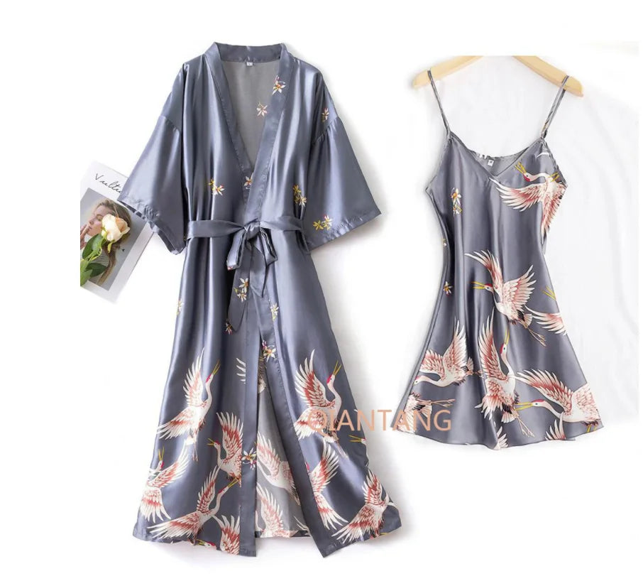 Pijama Conjunto 2 Piezas Mujer - Camisón Sedoso Cuello en V