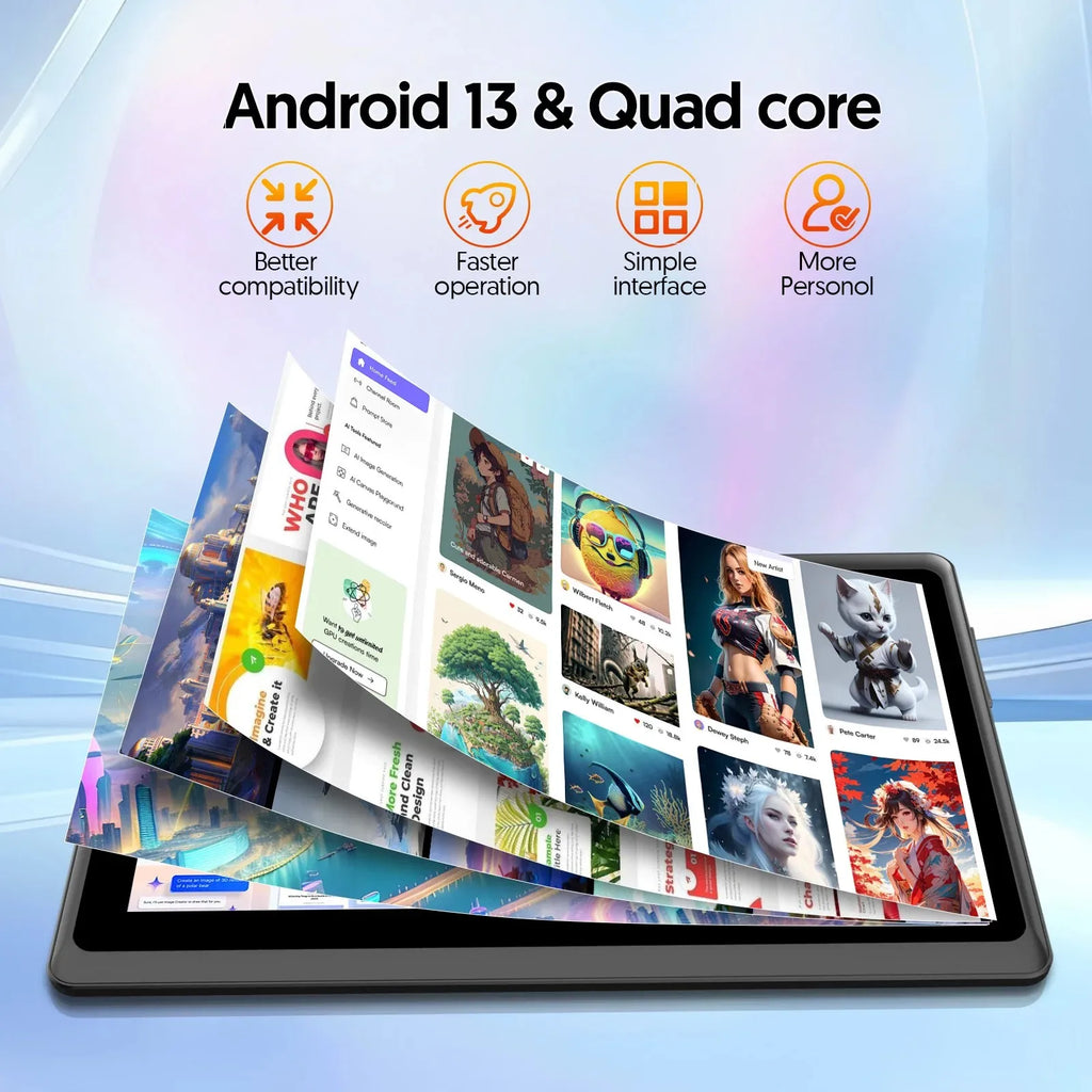 Tablet Android 13 de 7 pulgadas, 4GB RAM, 32GB, pantalla IPS HD