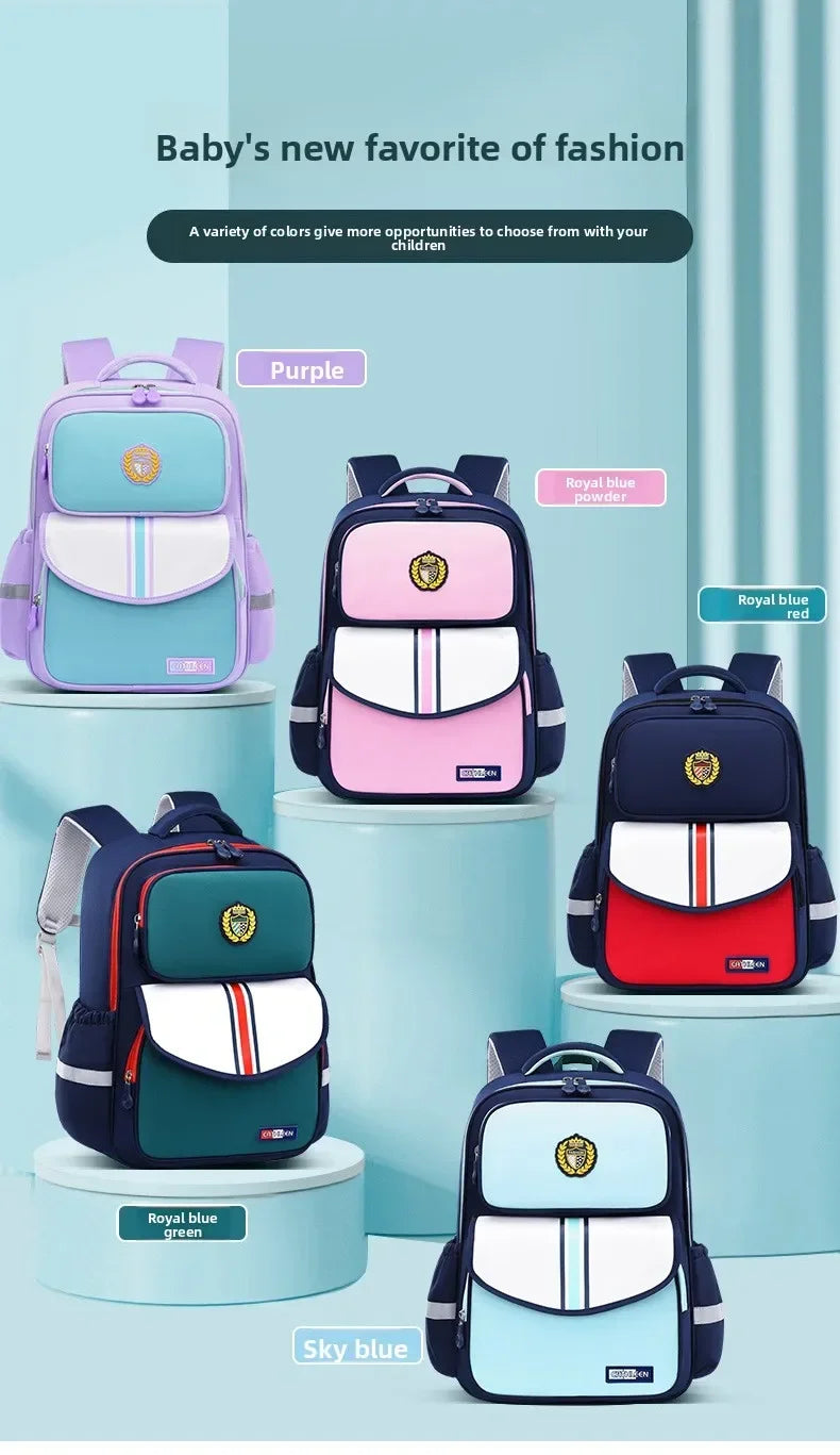 Mochila escolar para niños de grado 1 y 6, mochila duradera impermeable de tela Oxford ligera con diseño ergonómico