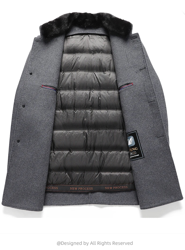 Abrigo de Lana con Plumón Desmontable para Hombre – Otoño/Invierno