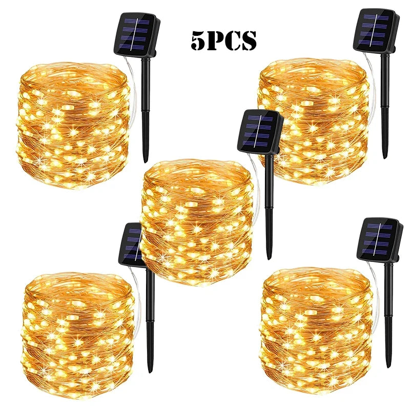 Guirnalda LED Solar para Jardín 7-32M - Impermeable IP65 8 Modos