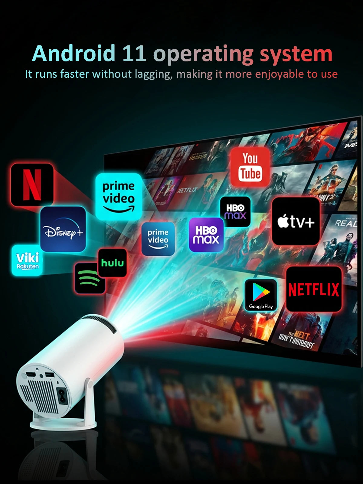 Nuevo Proyector HY300Ultra 2026, 720P, 290ANSI, Mini Proyector LED, Google Play, Corrección Trapezoidal Automática, WiFi6, BT5.4, Cine en Casa