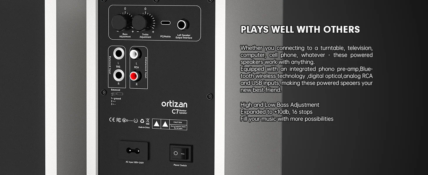 Ortizan Altavoces de Estantería Monitores de Estudio