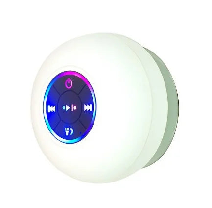 Altavoz de ducha Bluetooth, minialtavoz inalámbrico portátil con micrófono, ventosa IPX4, resistente al agua para viajes, piscina, río flotante