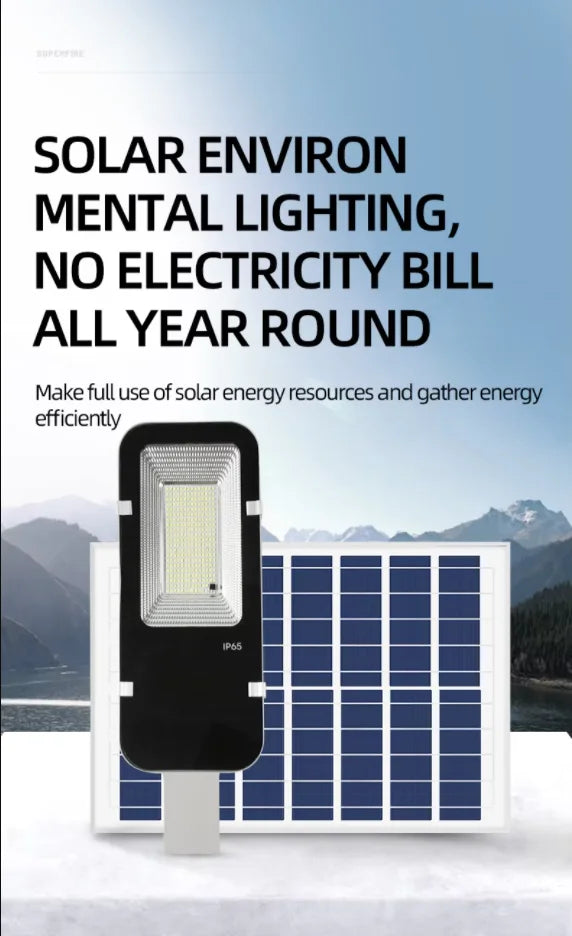 Farola Solar LED para Exterior con Detección Automática IP65