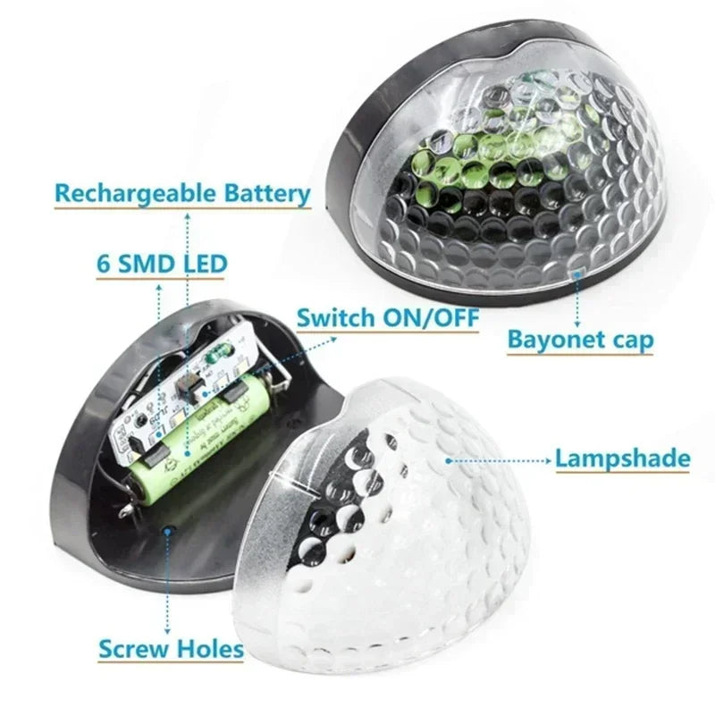 Luz Solar para valla, lámparas de pared impermeables para exteriores, luz de energía para jardín, decoración LED para jardín, paso, Patio, escaleras, 1-24 Uds.
