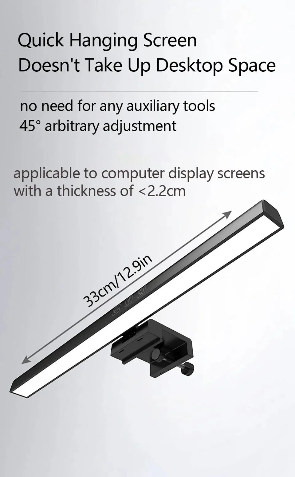 Lámpara de escritorio para el cuidado de los ojos, 50cm, LED, Monitor de ordenador, pantalla de PC, barra de luz, atenuación continua, lectura, lámpara de mesa colgante alimentada por USB