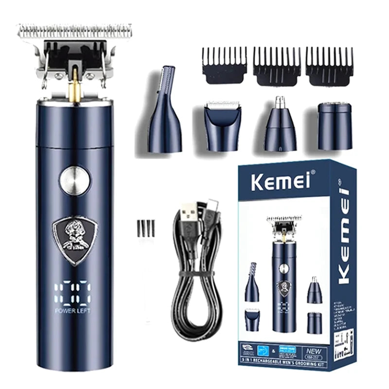 Kemei Recortadora de Pelo 5 en 1 para Hombre