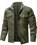 Chaquetas para hombre, camisa forrada de franela de primavera, abrigo, sudadera informal con botones a presión, estilo vaquero occidental, Top de alta calidad, talla estadounidense