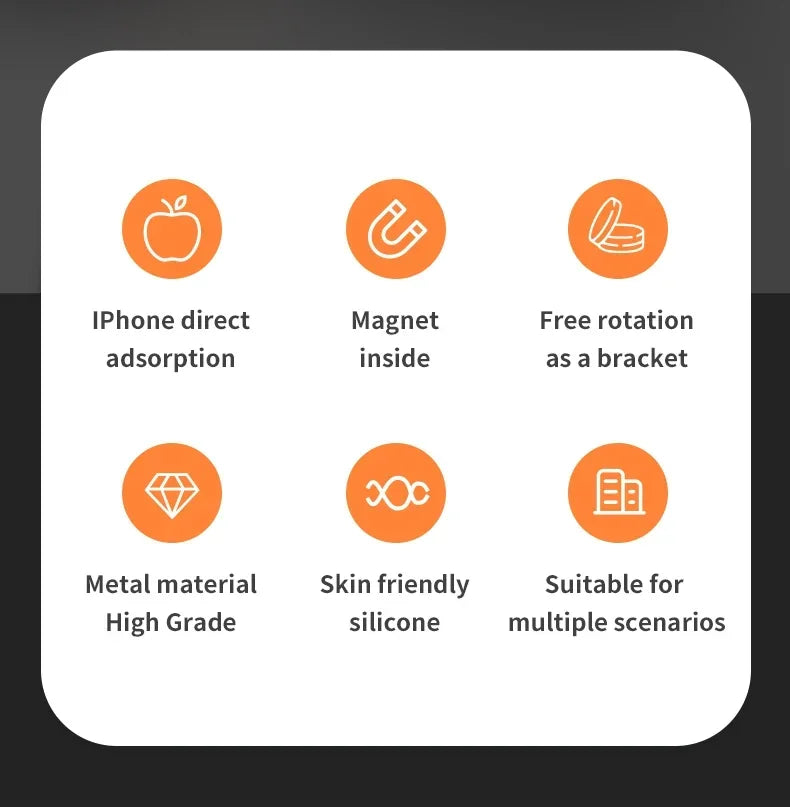 Soporte magnético para anillo de dedo para Magsafe 360 °   Soporte Giratorio para Teléfono, Compatible con iPhone 17, 16, 15, 14, 13, 12 Pro Max, Soporte de Escritorio