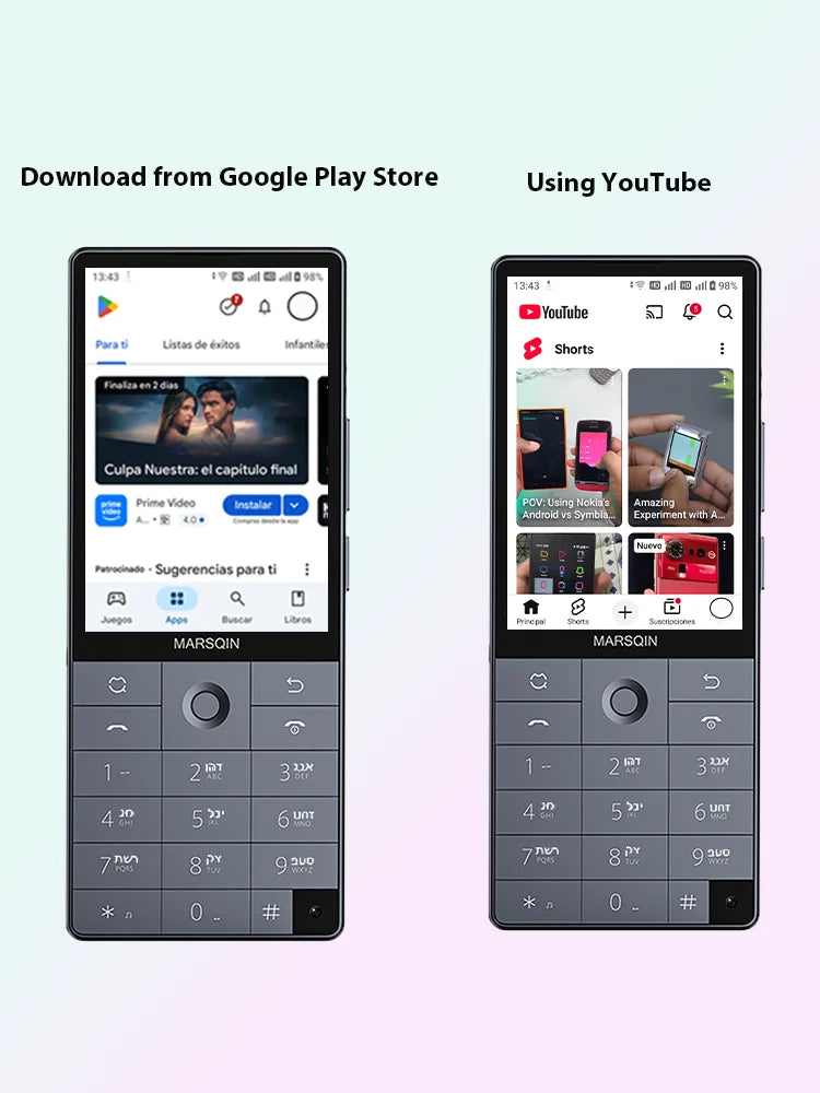 Nuevo teléfono inteligente Qin F25, Google Play, Android 14, tarjetas SIM duales, 6GB + 128GB, 2700mAh, WIFI Bluetooth, pantalla táctil de 3,54 pulgadas, MTK8786