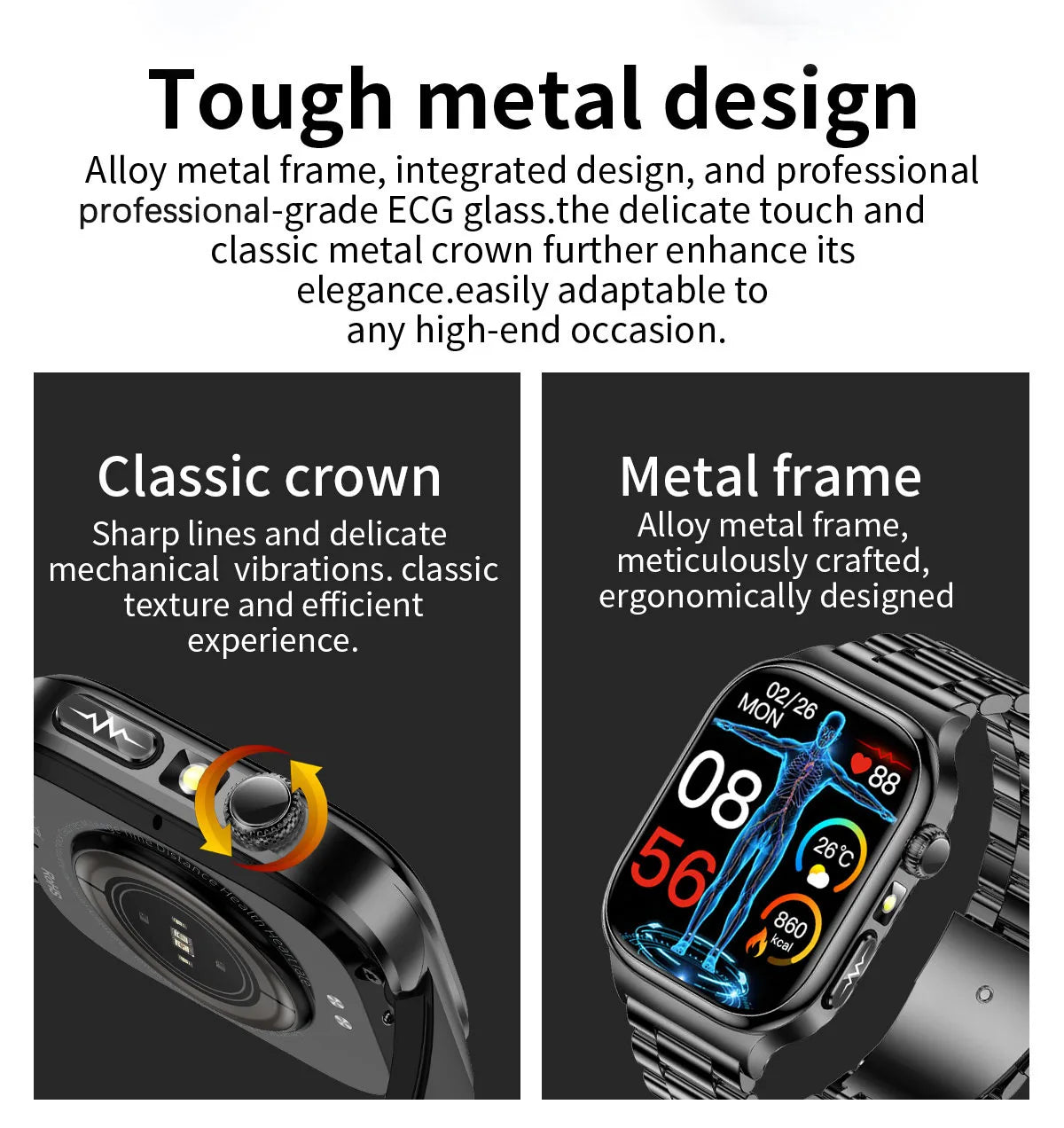Reloj Inteligente ECG Mujer Bluetooth Voz AI