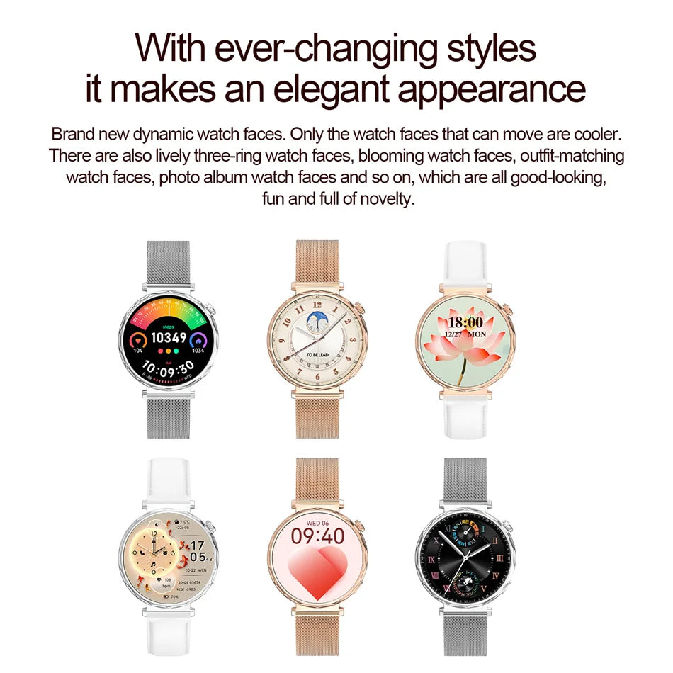 Reloj Inteligente Mujer AMOLED Bluetooth IP68