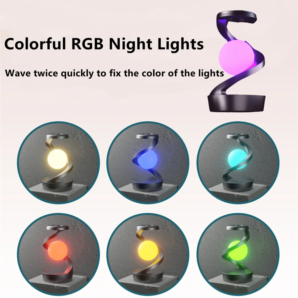 Lámpara de Mesa Flotante con Cargador Inalámbrico RGB