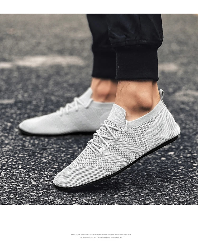 Zapatos informales con cordones para hombre, mocasines de malla transpirables para parejas, zapatillas informales ligeras y suaves para hombre, calzado para conducir al aire libre 36-47