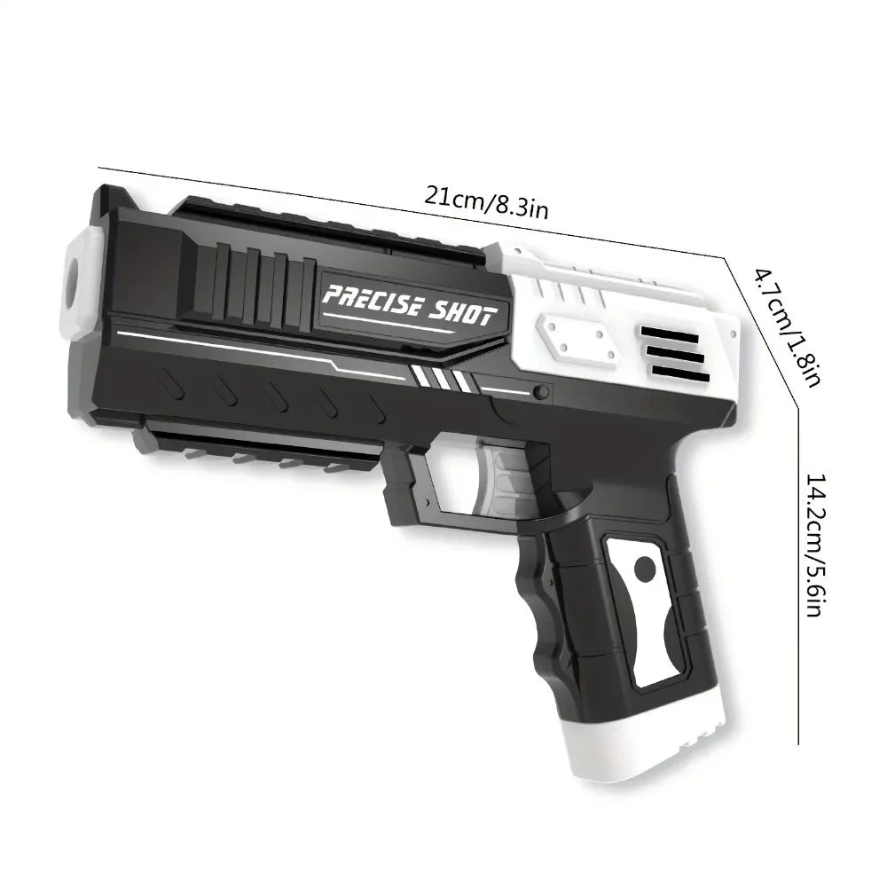 Blaster de bolas manual, pistola de juguete blasters de espuma de balas suaves, regalo genial (blanco y negro)