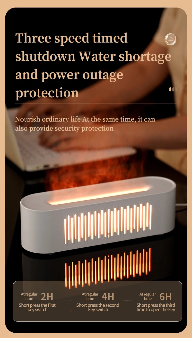 Humidificador de aromaterapia con efecto llama