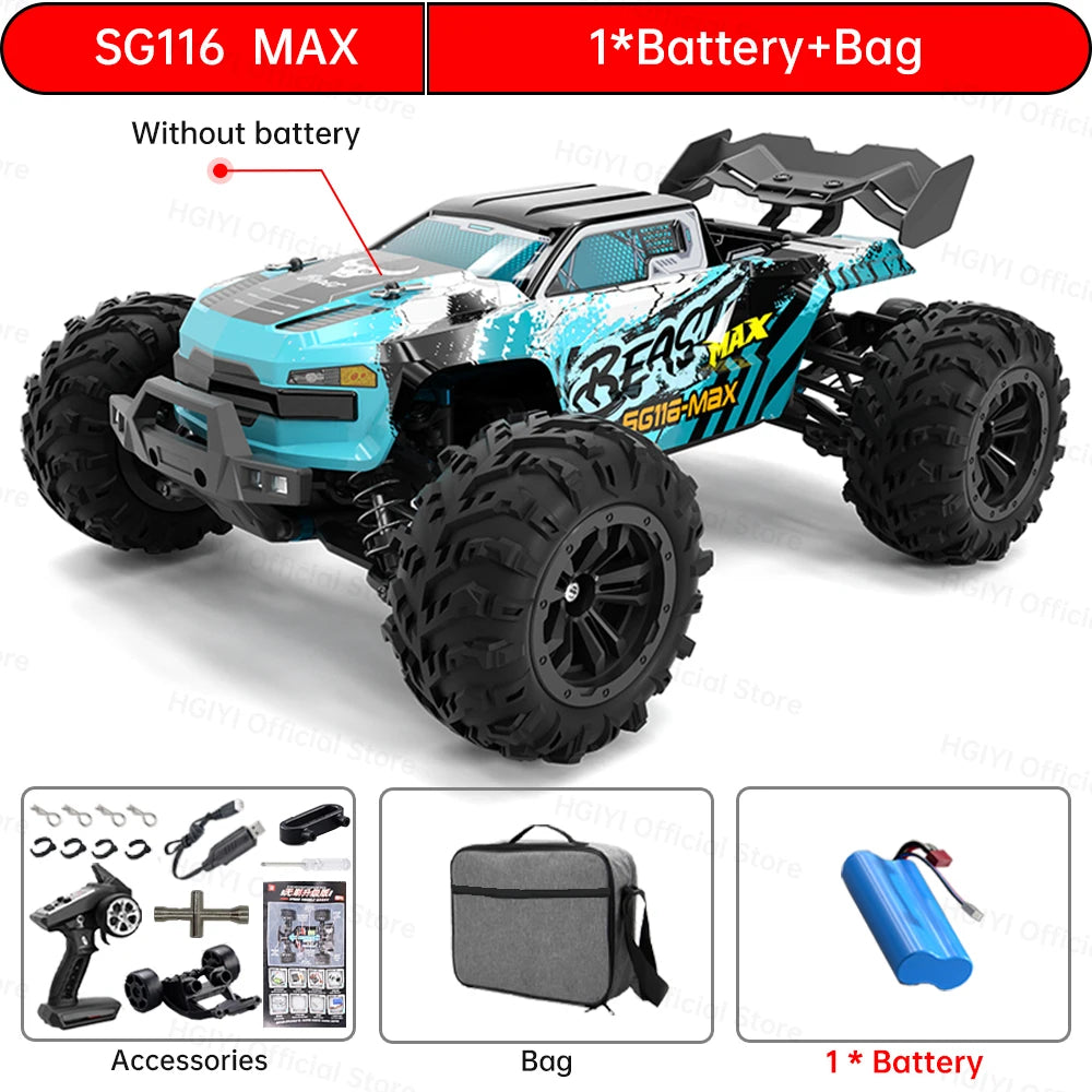 Teeggi 16101 /16102 PRO 1:16 70 KM/H carreras de deriva de alta velocidad SG116 MAX 4WD RC coche todoterreno monstruo camión juguetes para regalo de chico