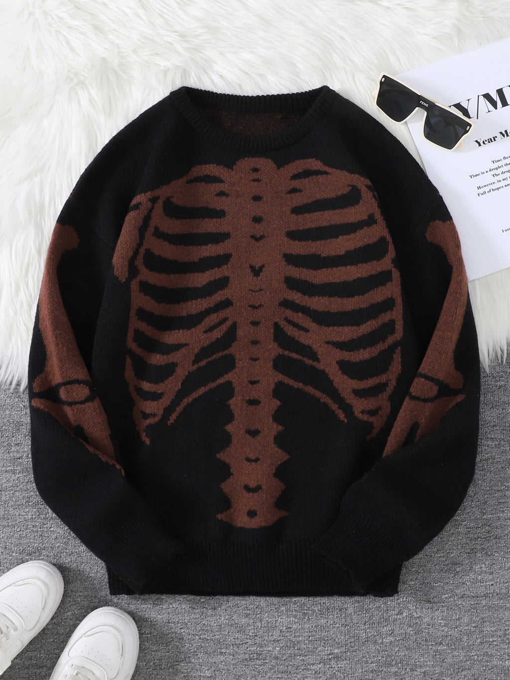 Nuevo Popular Otoño e Invierno Backbone Jacquard patrón pulóver suéter Casual cuello redondo tejido jersey de los hombres
