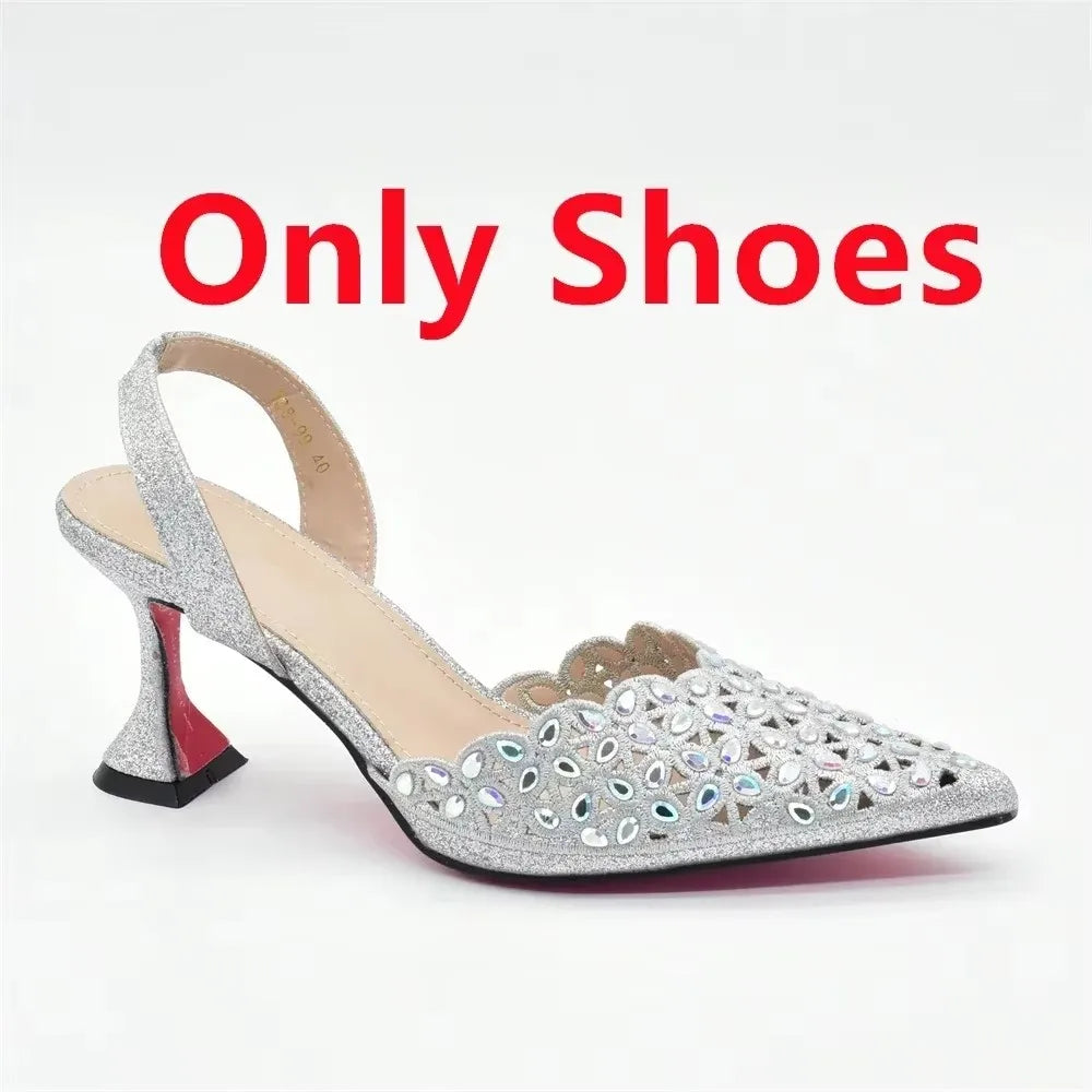 Zapatos de Tacón con Cartera para Mujer - Conjunto de Lujo para Fiestas