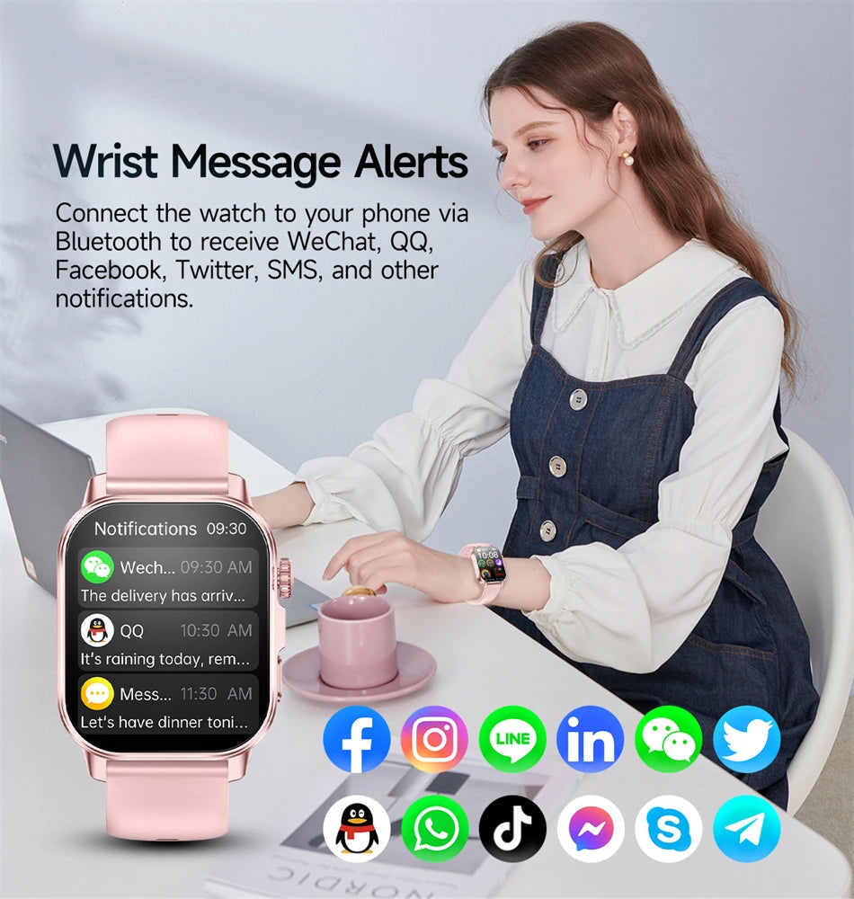 Reloj Inteligente ECG con Diagnóstico Preciso de Salud, Presión Arterial y Ácido Úrico