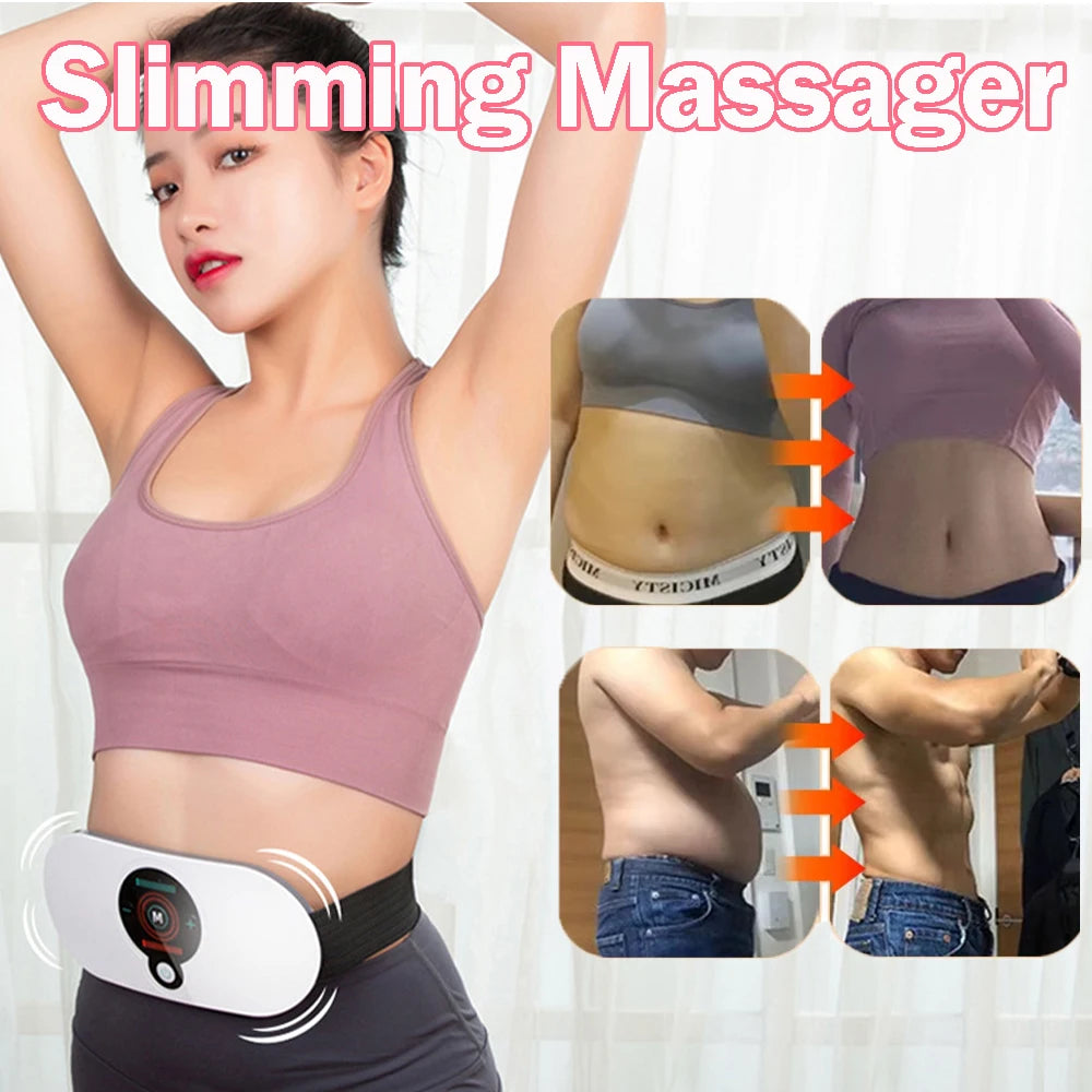 Masajeador delgado Abdominal EMS, entrenador eléctrico de cintura, quemador de grasa y celulitis, cinturón, vibración, masaje muscular, adelgazamiento, pulso, pérdida de peso