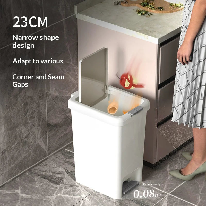 Cubo de basura con tapa doble, gran capacidad para cocina, baño, sala de estar, cubo de basura antiolores para el hogar, 1 ud.