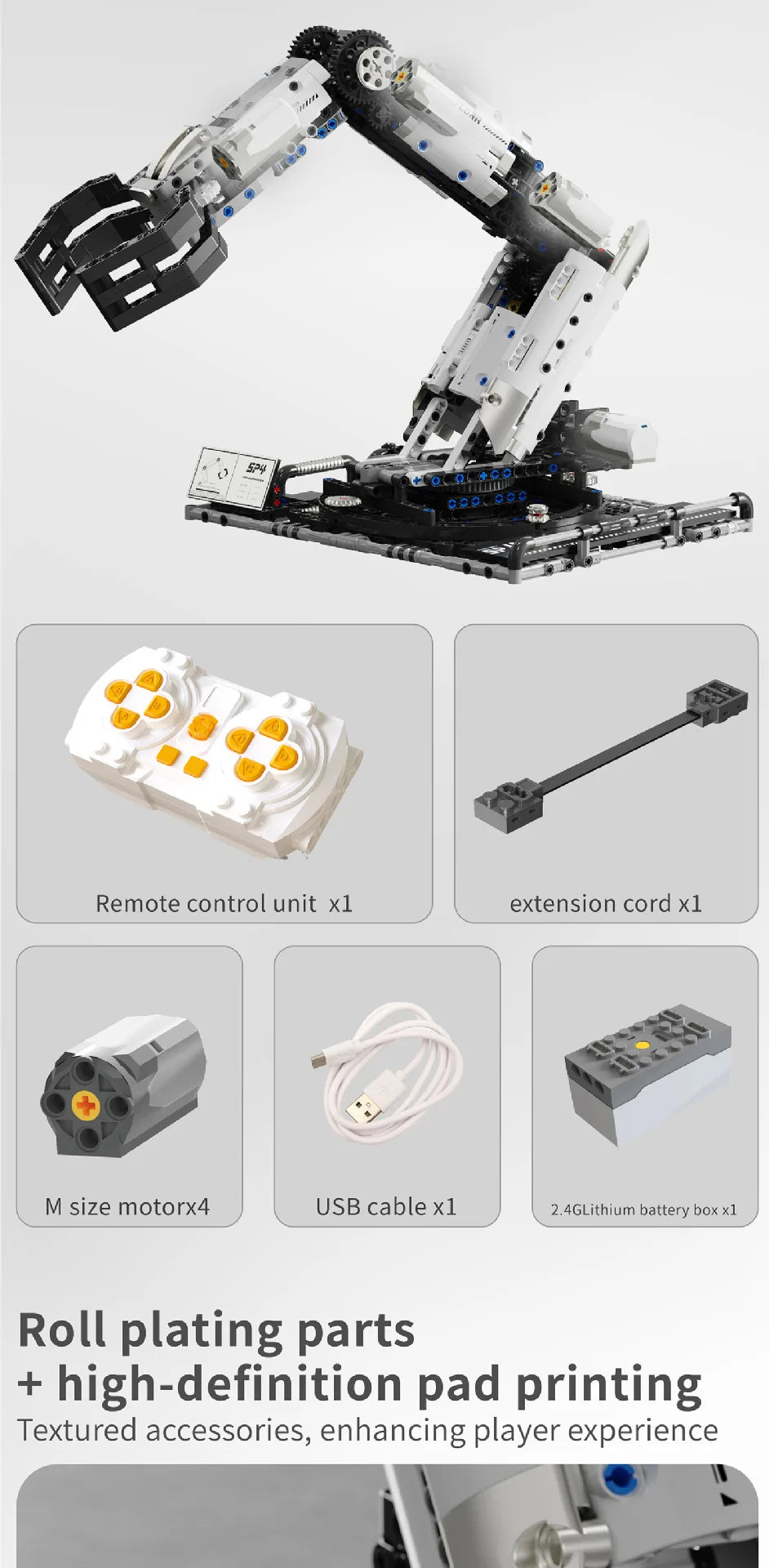 Bloques de construcción programables con brazo mecánico multieje, robot 5 en 1, juguetes de Control remoto, vástago interactivo, regalo de aprendizaje para niños