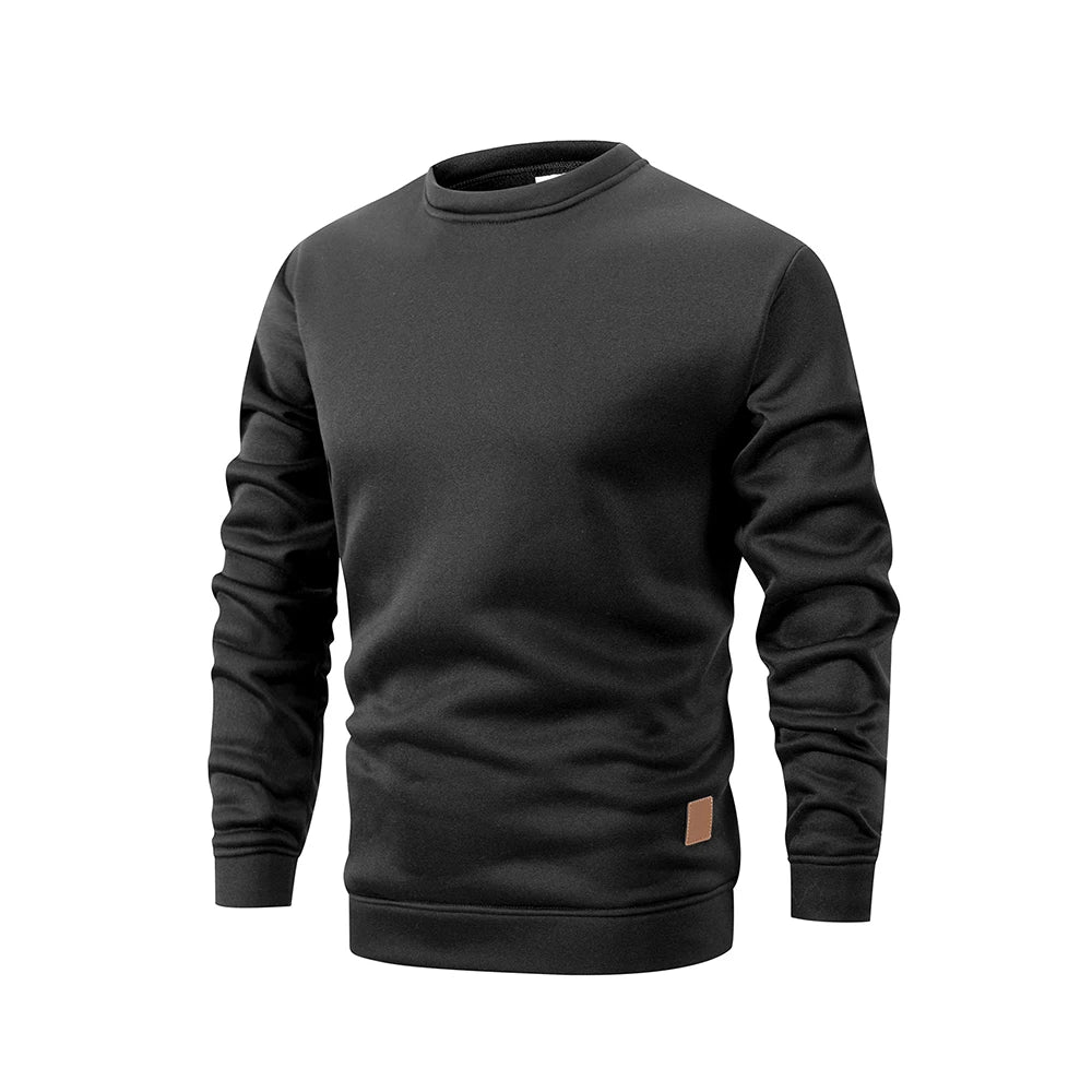 Suéter de punto para hombre, cuello redondo, colores sólidos