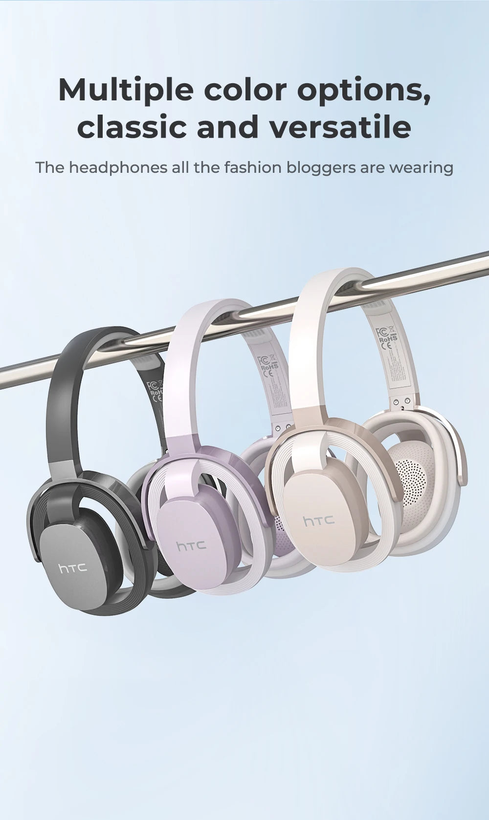 HTC HP07 Auriculares supraaurales Auriculares de traducción de 134 idiomas Auriculares de traducción facial a cara Batería de larga duración