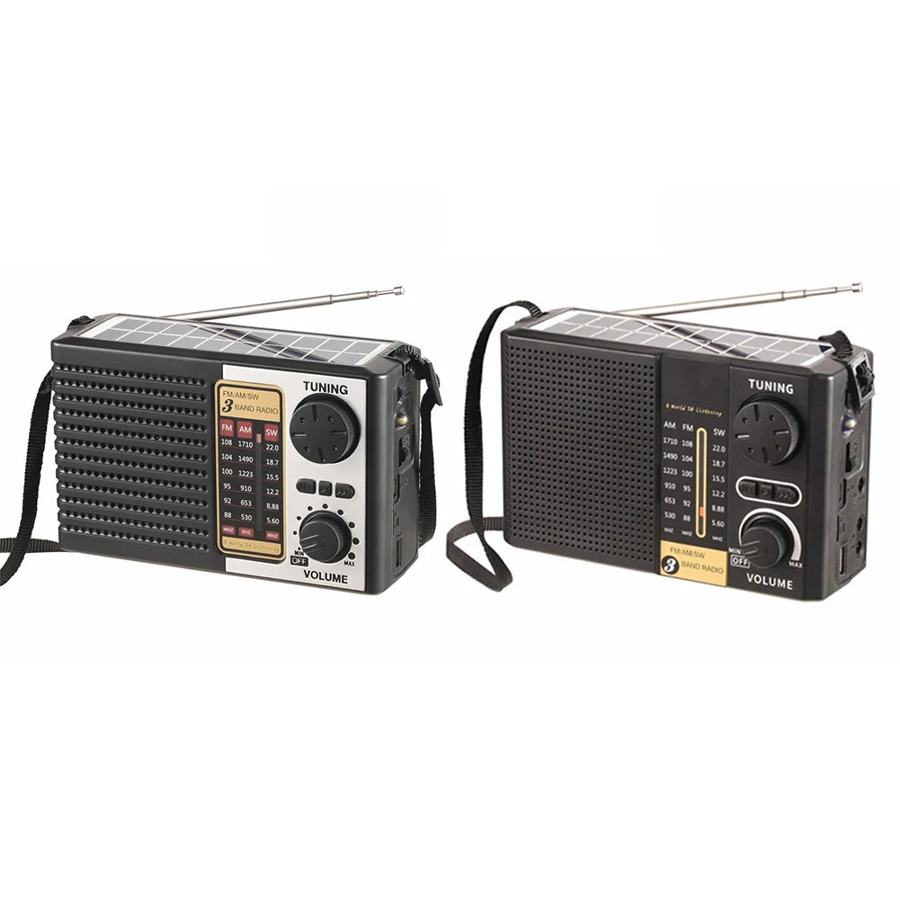 Radio de Emergencia Solar AM FM SW con Linterna LED y Bluetooth