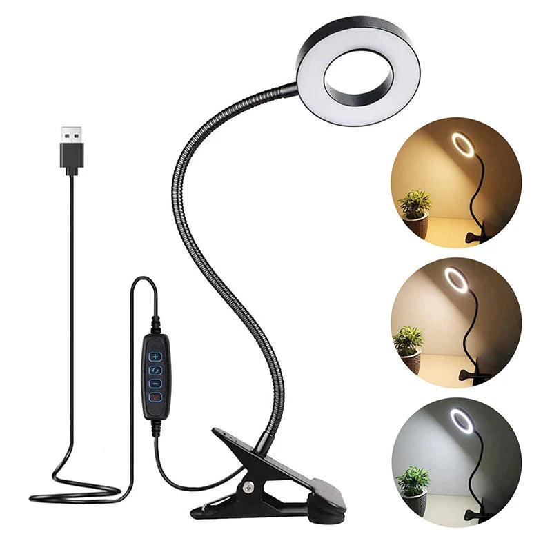 Lámpara LED Flexible con Clip 360° para Lectura
