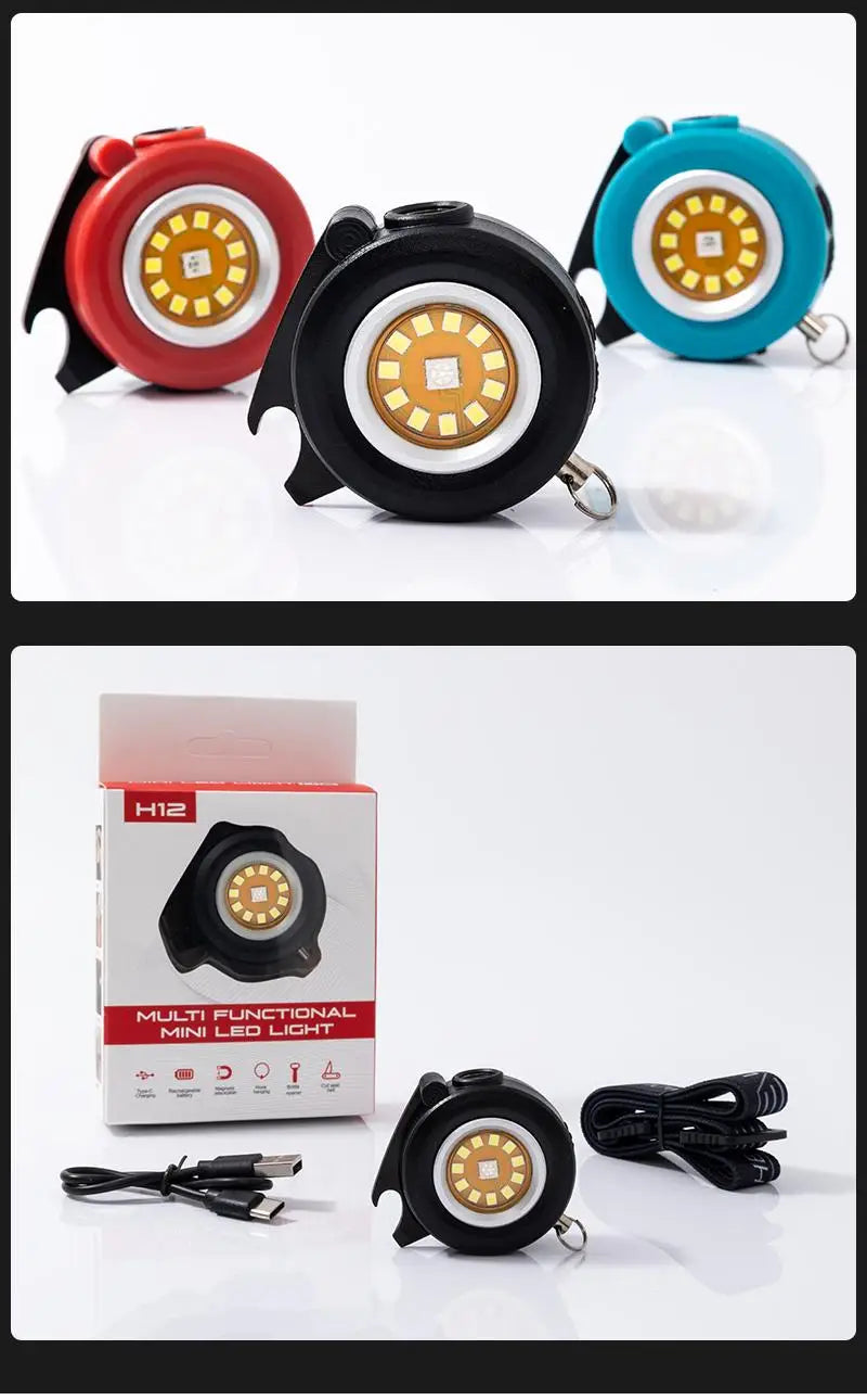 Mini Linterna Llavero COB 8 Modos de Emergencia