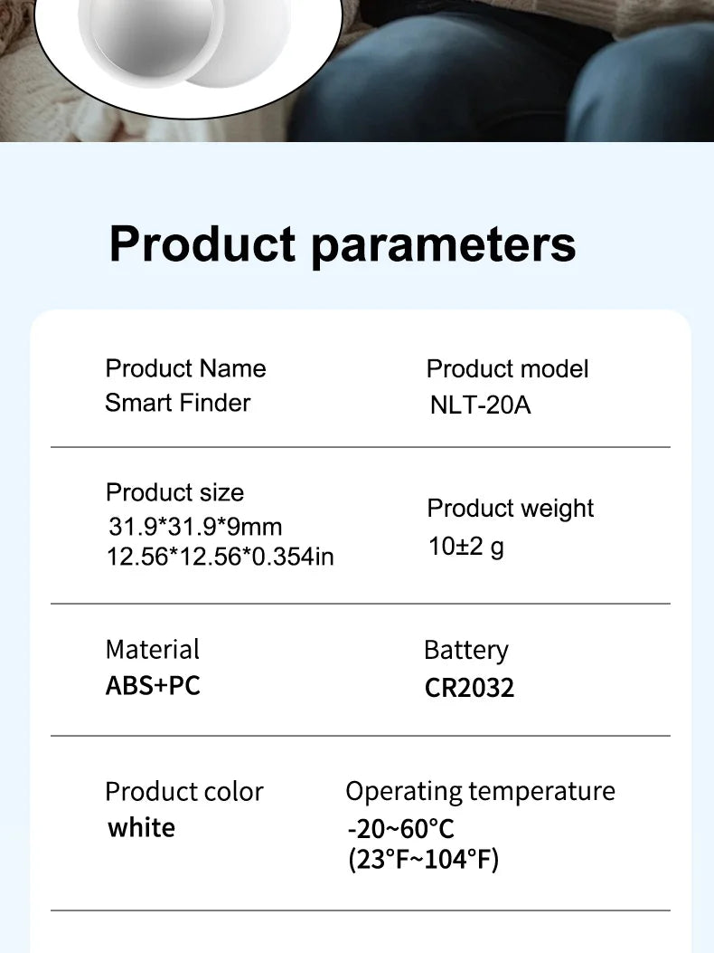 Mini Rastreador Inteligente Compatible con la Aplicación Apple Find My, Localizador Antipérdida para Mascotas, Perros, Gatos, Llaves, Carteras, Equipaje, Teléfonos, Niños, Ancianos