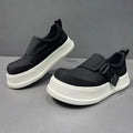 Zapatillas de lona unisex con plataforma y correa con hebilla, suela gruesa
