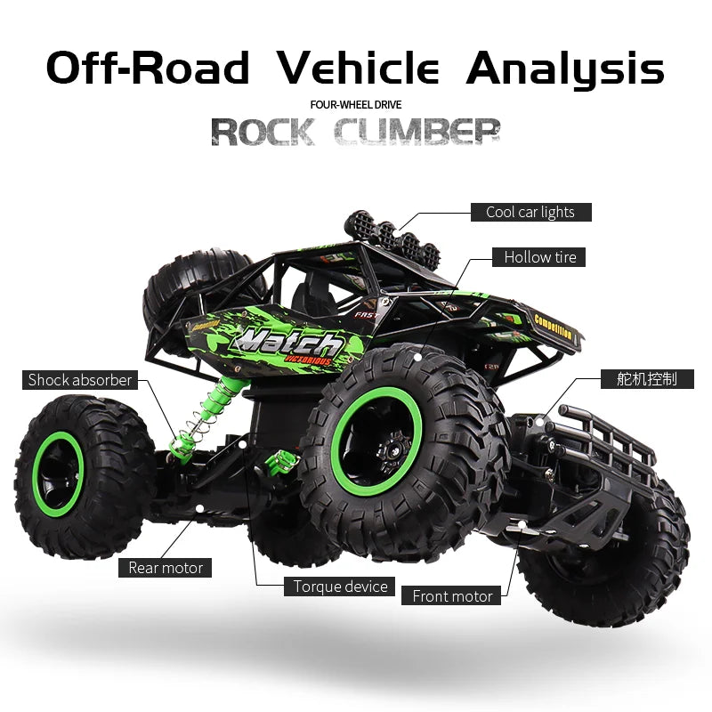 Coche RC 4WD 1:12 y 1:16 Rock Crawler Todoterreno con LED