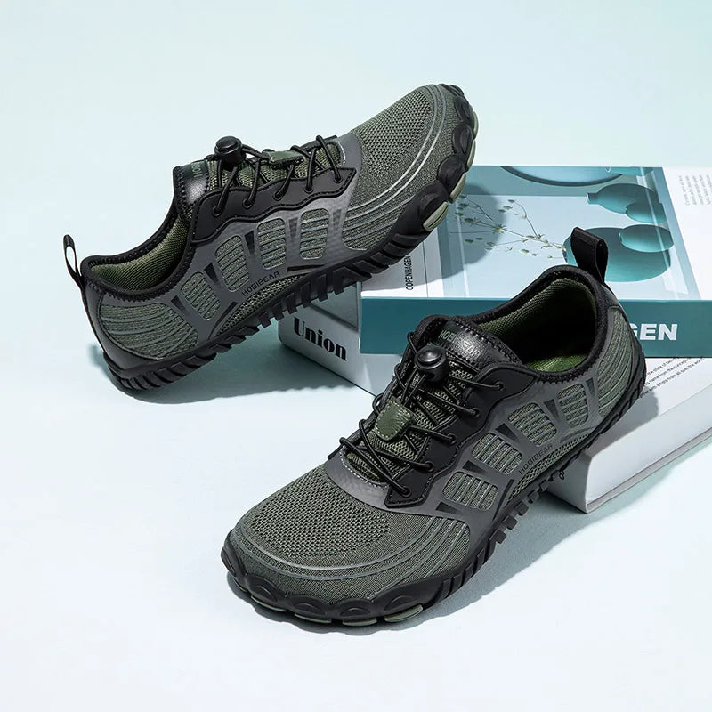 HOBIBEAR Zapatos descalzos para hombre y mujer, zapatillas de deporte con banda elástica transpirable y punta ancha, zapatos informales para caminar en la playa