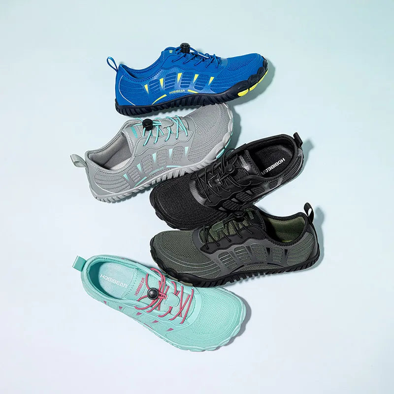 HOBIBEAR Zapatos descalzos para hombre y mujer, zapatillas de deporte con banda elástica transpirable y punta ancha, zapatos informales para caminar en la playa
