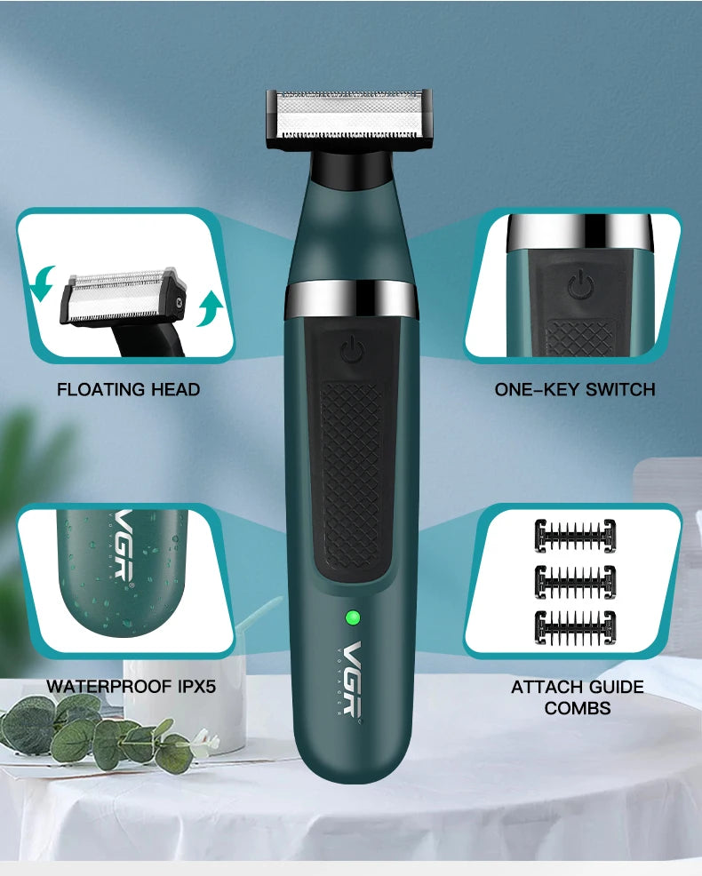 Afeitadora y Recortadora de Pelo y Barba, Recargable, Resistente al Agua