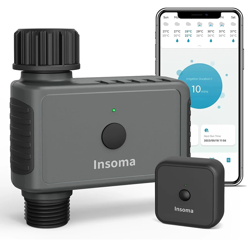 Insoma Wifi temporizador automático de aspersión temporizador remoto de agua de jardín sistema de riego inteligente unidad de Control de manguera compatible con Alexa