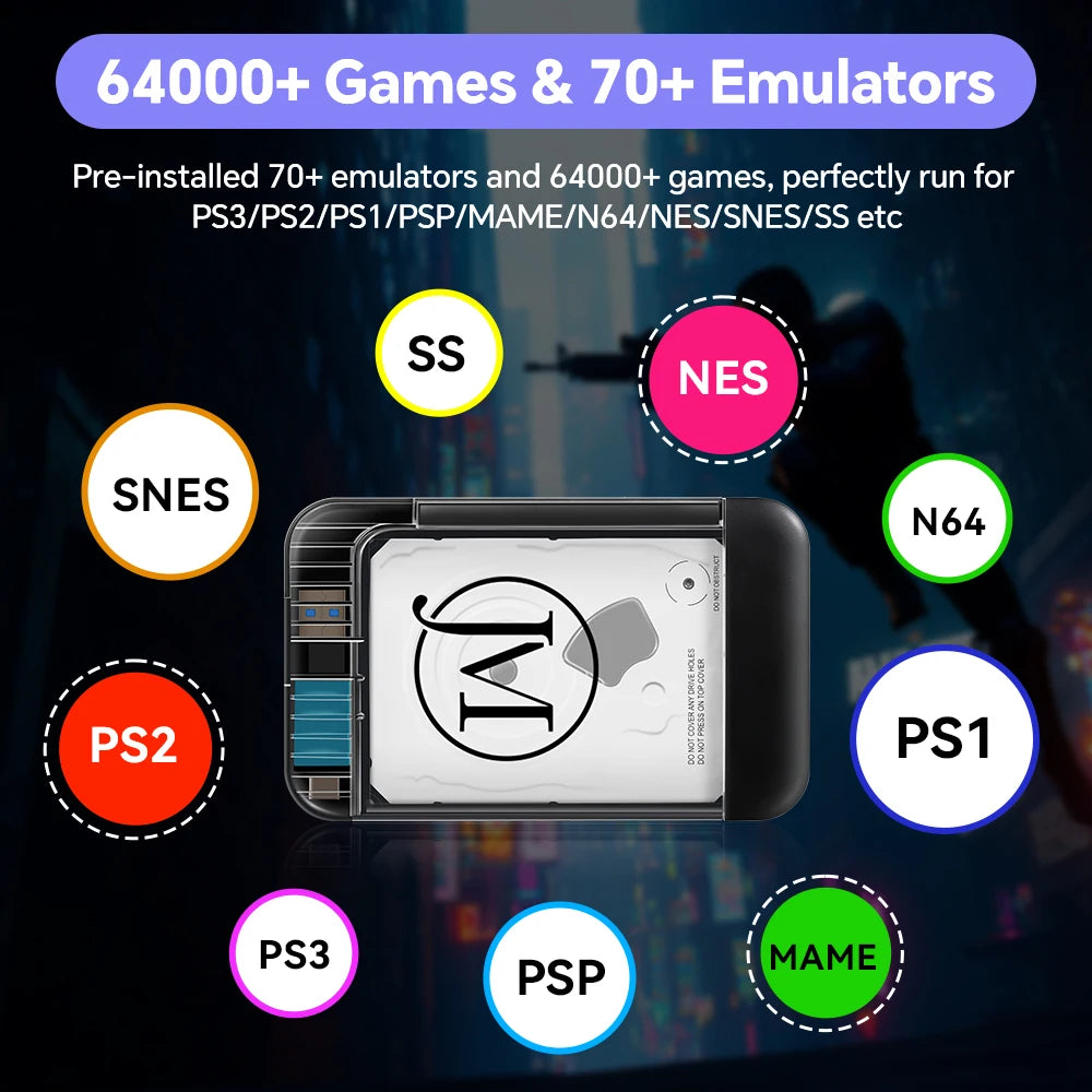 Disco duro de juego Retrobat con más de 64000 juegos Retro para consola de juegos Retro PS3/PS2/PS1/PSP/N64/MAME/SNES/Gamecube para Win PC/portátil